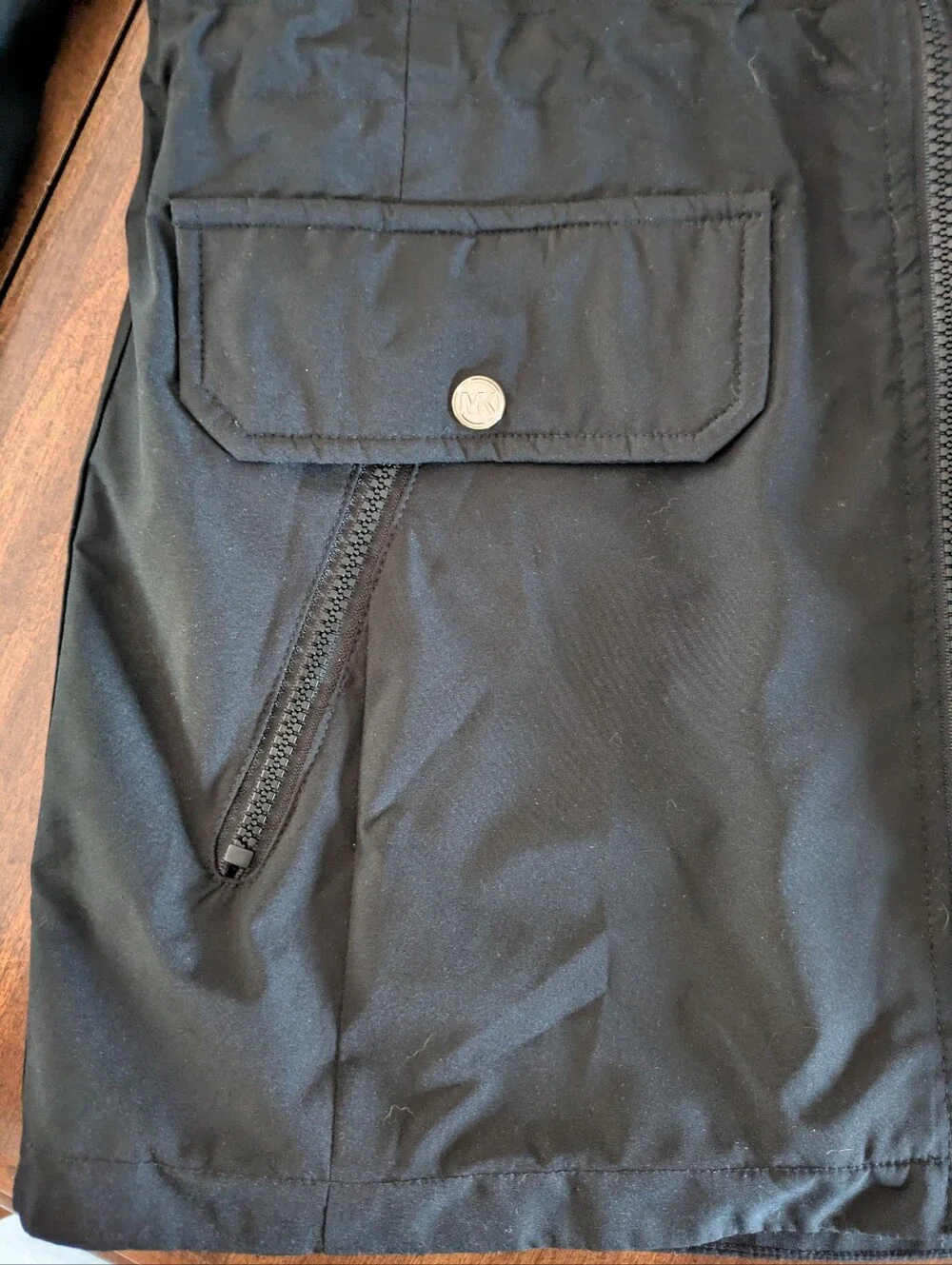 Michael Kors Black Hooded Utility Jacket XS